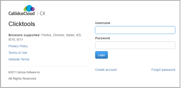 Clicktools login